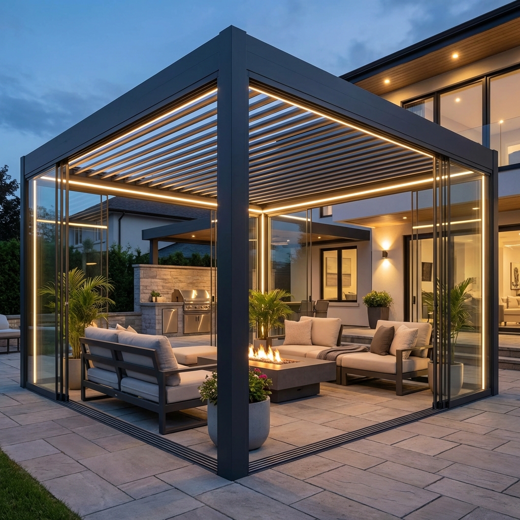 TANTEX Premium: Bio-Climatic Pergola (4x4m) - Full Otomatik