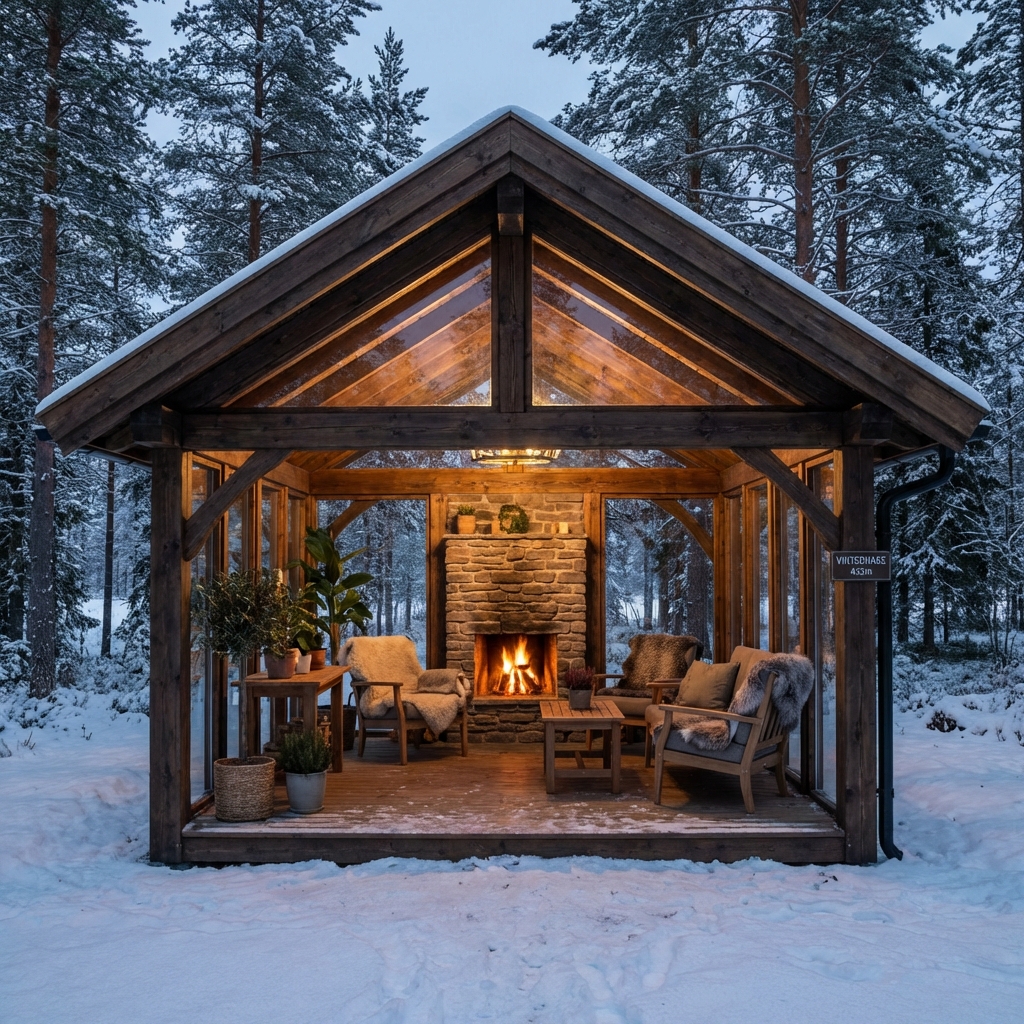 TANTEX Premium: Nordic Ahşap Karkas Kış Bahçesi (4x3m)